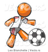 Vector of Orange Guy Soccer Player by Leo Blanchette