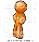 Vector of Orange Guy Standing with His Hands on His Hips by Leo Blanchette