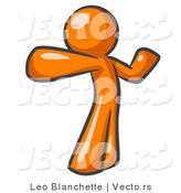 Vector of Orange Guy Stretching His Arms and Back by Leo Blanchette