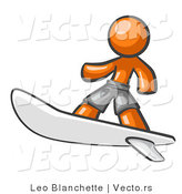 Vector of Orange Guy Surfer by Leo Blanchette