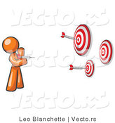 Vector of Orange Guy Throwing Darts at Targets by Leo Blanchette