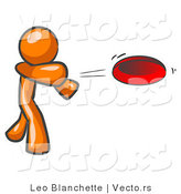 Vector of Orange Guy Tossing Red Frisbee Disk by Leo Blanchette
