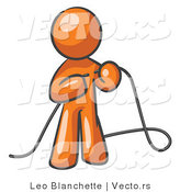 Vector of Orange Guy Tying Loose Ends of Cables by Leo Blanchette