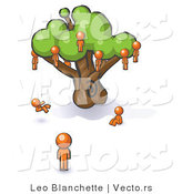 Vector of Orange Guy Watching Others Fall from the Family Tree by Leo Blanchette