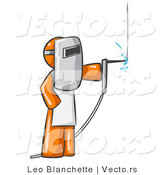 Vector of Orange Guy Welding Wearing Protective Gear by Leo Blanchette