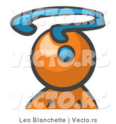 Vector of Orange Guy with a Question Mar by Leo Blanchette