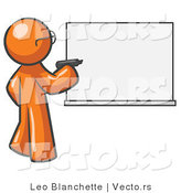 Vector of Orange Guy Writing on a White Board by Leo Blanchette
