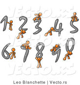 Vector of Orange Guys with Numbers 0 Through 9 by Leo Blanchette
