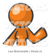 Vector of Orange Woman Waving by Leo Blanchette