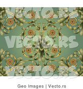 Vector of Ornate Curling Vines over Green Background by AtStockIllustration