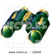 Vector of Pair of 3d Green and Gold Binoculars by