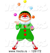 Vector of Party Clown Looking up and Juggling by Pushkin