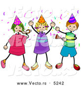 Vector of Party Kids with Noise Makers by BNP Design Studio