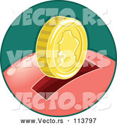 Vector of Piggy Bank in a Green Circle by BNP Design Studio