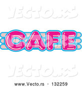 Vector of Pink and Blue Cafe Sign Text by Andy Nortnik