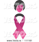 Vector of Pink Cancer Awareness Ribbon with a Lady's Head by ColorMagic