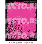 Vector of Pink Grunge Background with Splatters by KJ Pargeter
