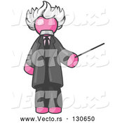 Vector of Pink Guy Depicted As Albert Einstein Holding a Pointer Stick by Leo Blanchette