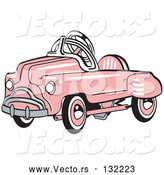Vector of Pink Metal Pedal Convertible Toy Car by Andy Nortnik