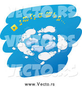 Vector of Polar Bears Playing Musical Ice Chairs over Blue by Zooco
