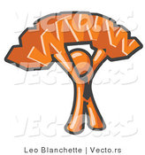 Vector of Proud Orange Business Guy Holding WWW over His Head by Leo Blanchette
