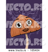Vector of Psychedelic Cartoon Mushroom Mascot Hallucinating by BNP Design Studio