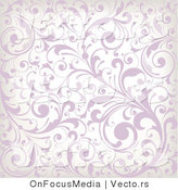 Vector of Purple and White Background Vines Pattern by OnFocusMedia