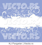 Vector of Purple Floral Grunge Background with Blank White Text Bar by KJ Pargeter