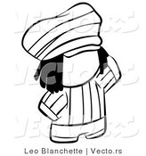Vector of Rasta Person - Coloring Page Outlined Art by Leo Blanchette