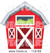 Vector of Red Barn with a Hay Loft by Visekart