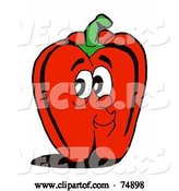 Vector of Red Bell Pepper Face by LaffToon