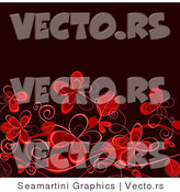 Vector of Red Flowers over Darkend Background Design by Vector Tradition SM