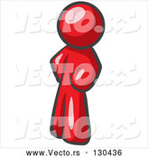 Vector of Red Guy Standing with His Hands on His Hips by Leo Blanchette