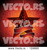 Vector of Red Star Ornament and Banner over a Burst by Elaineitalia