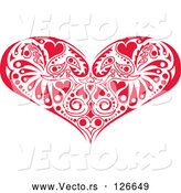 Vector of Red Victorian Heart Design by Andy Nortnik