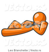 Vector of Relaxed Orange Guy Reclining by Leo Blanchette