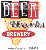 Vector of Retro Beer Works Brewery Advertisement by Andy Nortnik