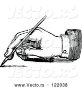 Vector of Retro Black and White Hand Writing with a Fountain Pen 2 by Prawny Vintage