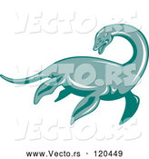 Vector of Retro Loch Ness Monster Pliosaur Dinosaur by Patrimonio