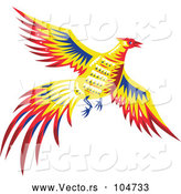 Vector of Retro Pheasant Bird Flying by Patrimonio