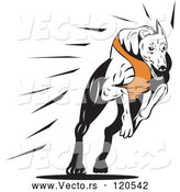 Vector of Retro Running Greyhound Dog 2 by Patrimonio