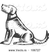 Vector of Retro Sitting Welsh Terrier Dog by Patrimonio