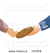 Vector of Rich and Poor Hands Exchanging a Loaf of Bread by BNP Design Studio