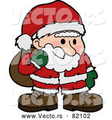 Vector of Santa Claus Carrying a Sack of Toys over His Shoulder by AtStockIllustration