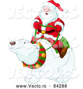 Vector of Santa Claus Riding Polar Bear by Pushkin