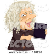Vector of Scary Old Hag Lady Holding a Spell Book by BNP Design Studio