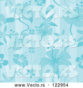 Vector of Seamless Blue Hibiscus Pattern Background by Amanda Kate