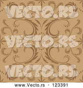 Vector of Seamless Brown and Tan Floral Pattern by Dero