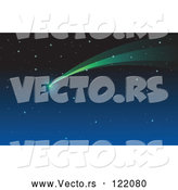 Vector of Shooting Star Comet in a Night Sky by
