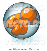 Vector of Shy Orange Guy Hiding Inside a Bubble by Leo Blanchette